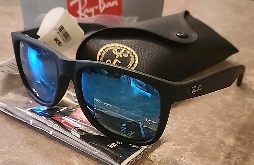 🔥 NEW Ray-Ban Sunglasses RB4165F JUSTIN 622/55 Black blue Man Unisex AUTHENTIC