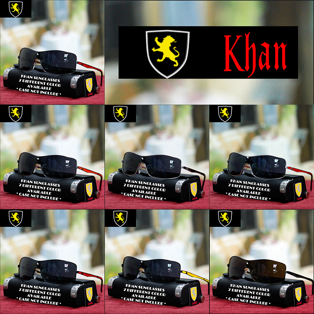 NEW MENS SPORTS KHAN SUNGLASSES CYCLING BIKER FASHION TRENDY SHADES METAL BLACK