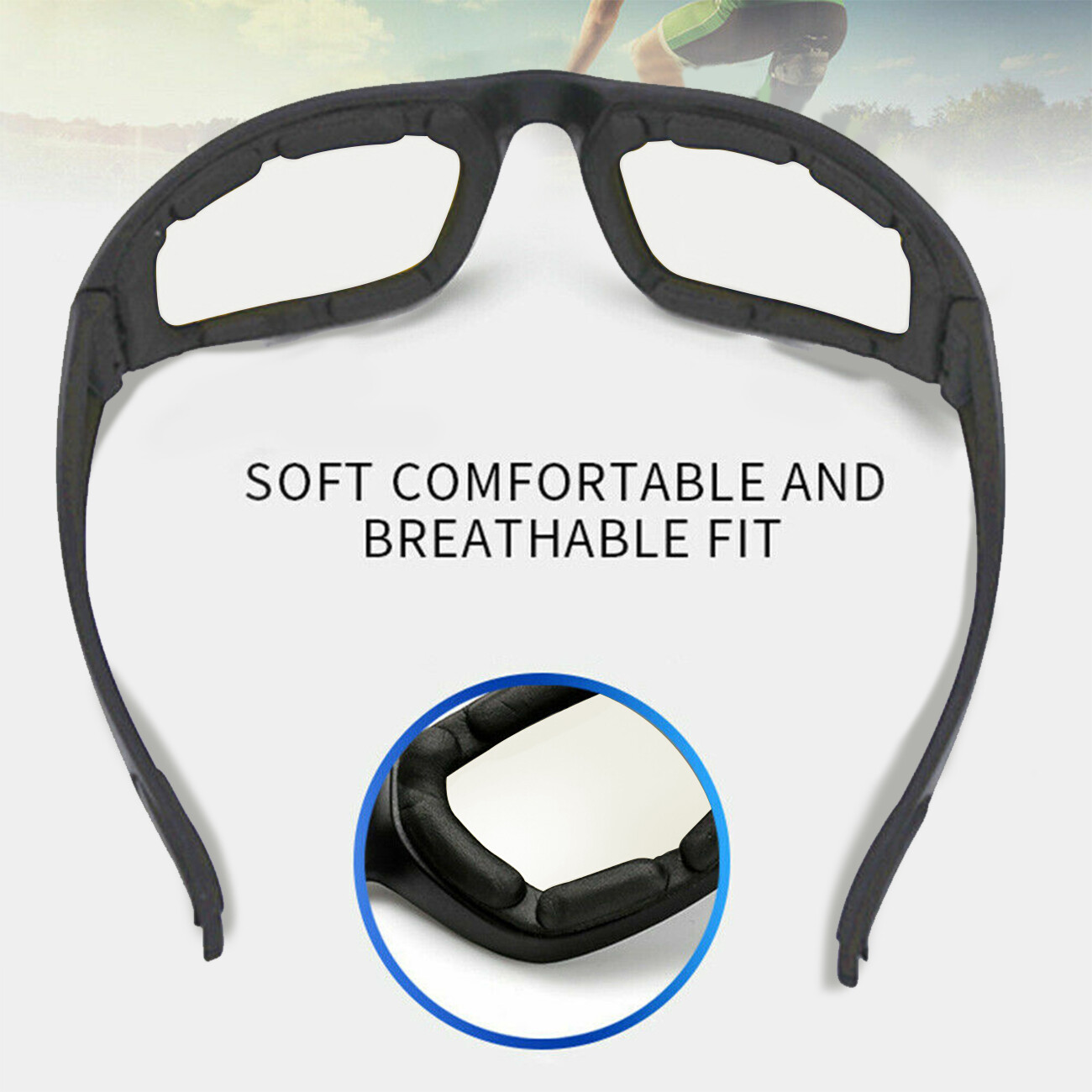 Clear Lens Wind Resistant Sunglasses Motorcycle Cycling Goggles Riding Glasses