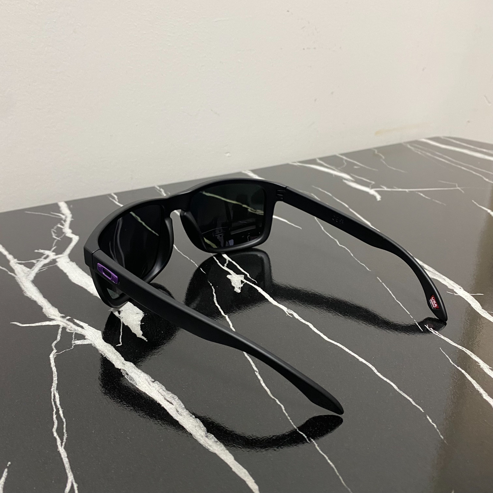 Oakley HOLBROOK PRIZM Purple Lens Sunglasses XXL OO9487 Matte Black Polarized