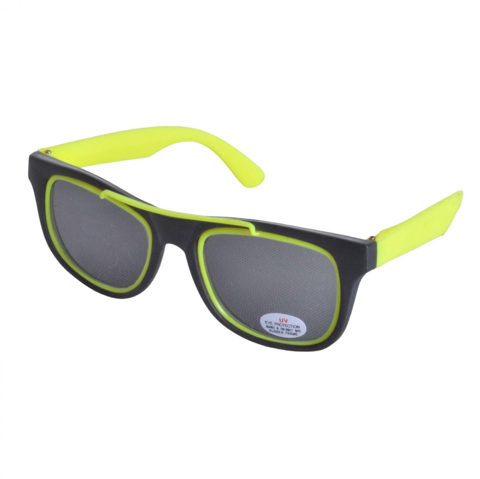 VINTAGE 1980s Deadstock Neon Rubber Sunglasses Yellow Orange Grn UV400 BNWT NEW