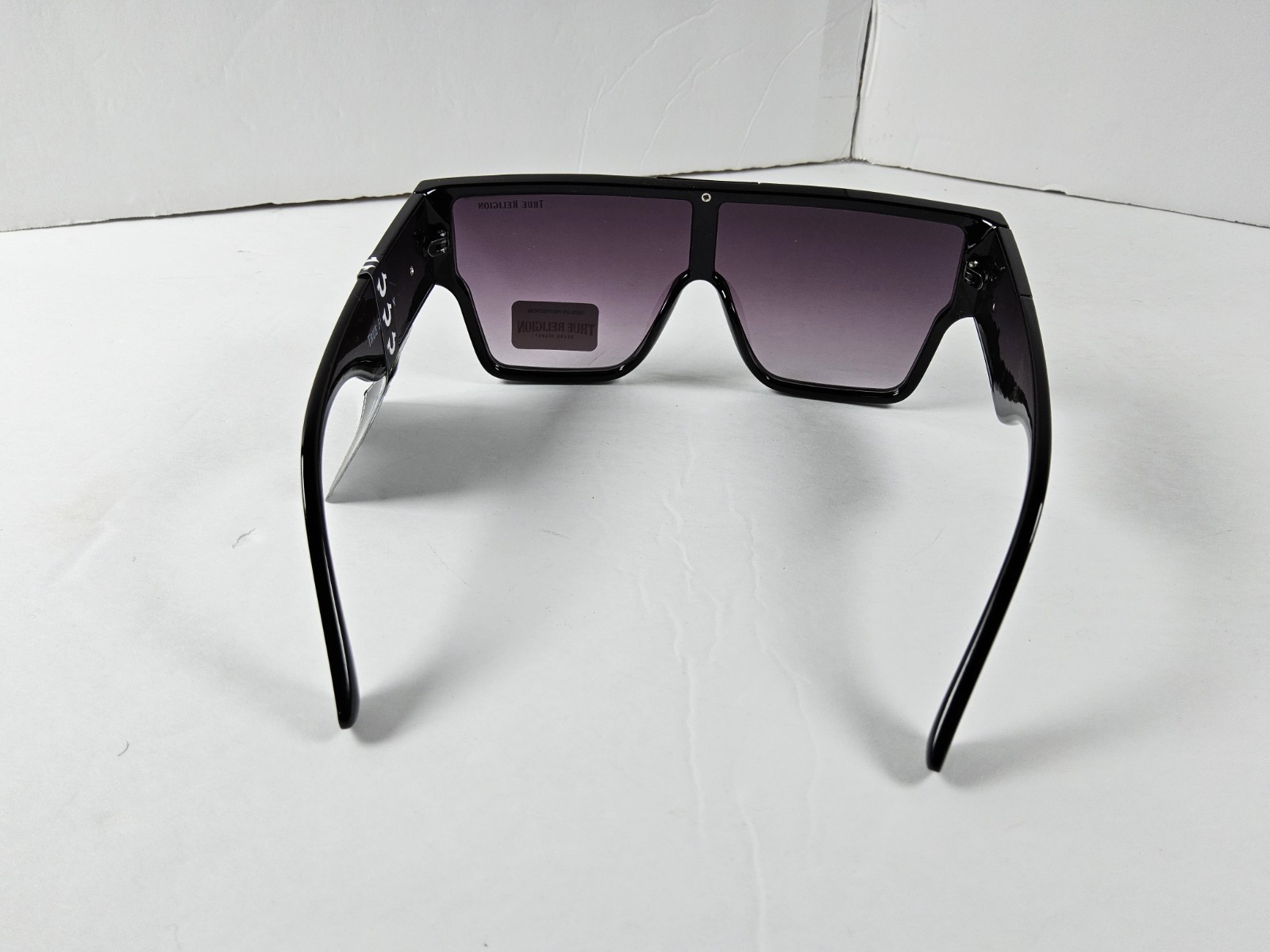 True Religion 100% UV Protection Black Trim Logo Square Sunglasses