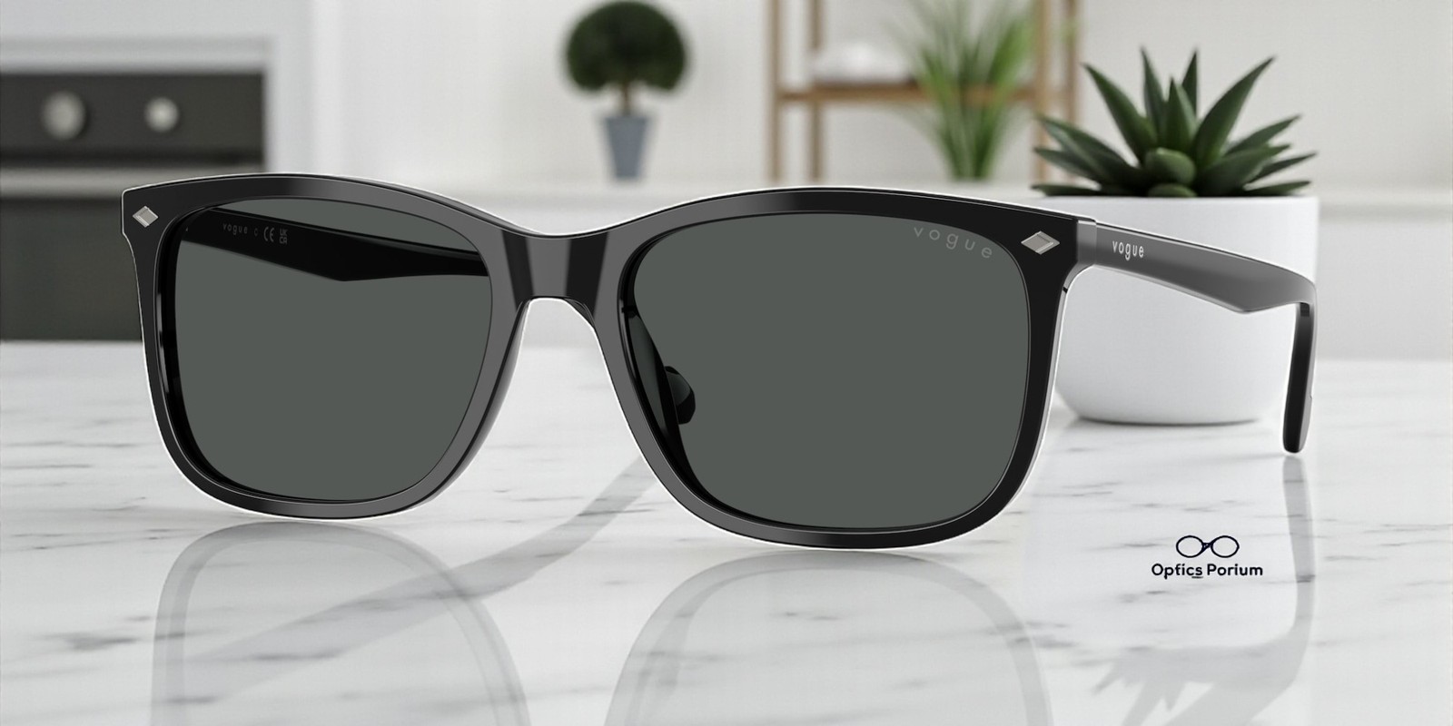 VOGUE VO5618S W44 87 Black Dark Grey 57 mm Men’s Sunglasses