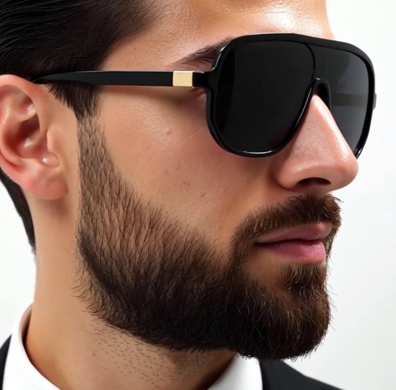 Men Guy Dude Square Sunglasses Shades 100% UV Protection Fashion Flat Black Lens