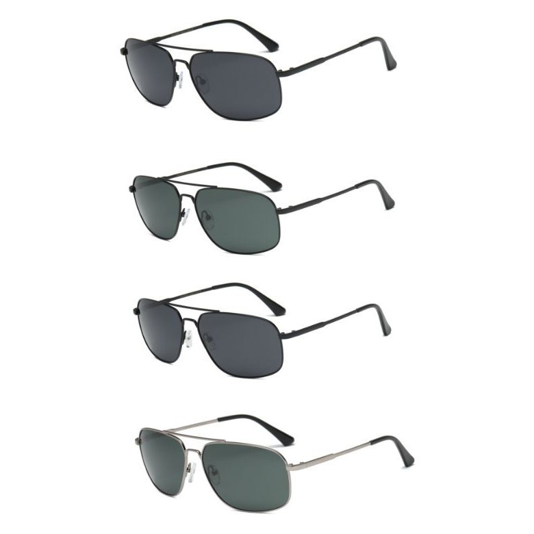 Men’s Sports Polarized Rectangular Sunglasses With Metal Frame Outdoor Shades