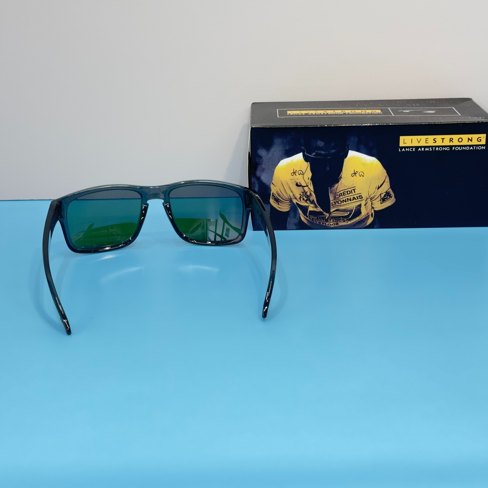 Oakley OO9102 Holbrook Gray Transparent Frame Blue Polarized Sunglasses