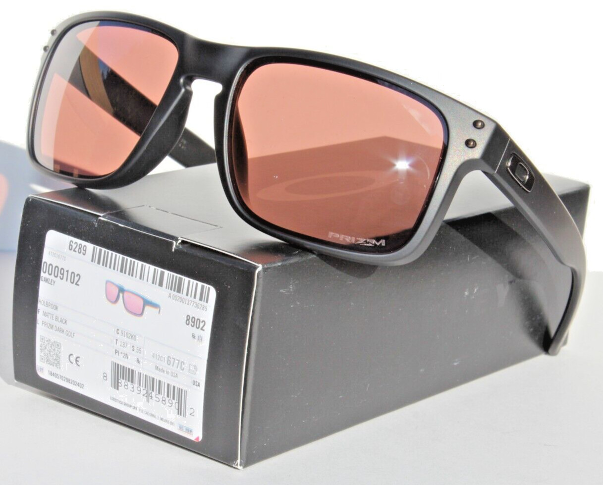 OAKLEY Holbrook Sunglasses Matte Black/Prizm Dark Golf OO9102-K0 NEW
