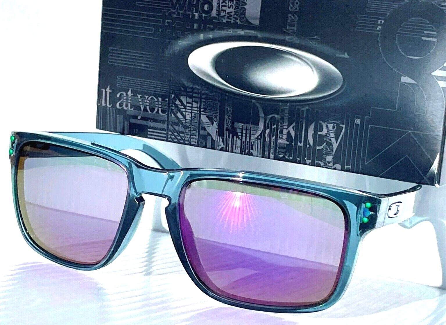 NEW Oakley HOLBROOK XL Grey Smoke w POLARIZED Galaxy Violet Lens Sunglass 9417