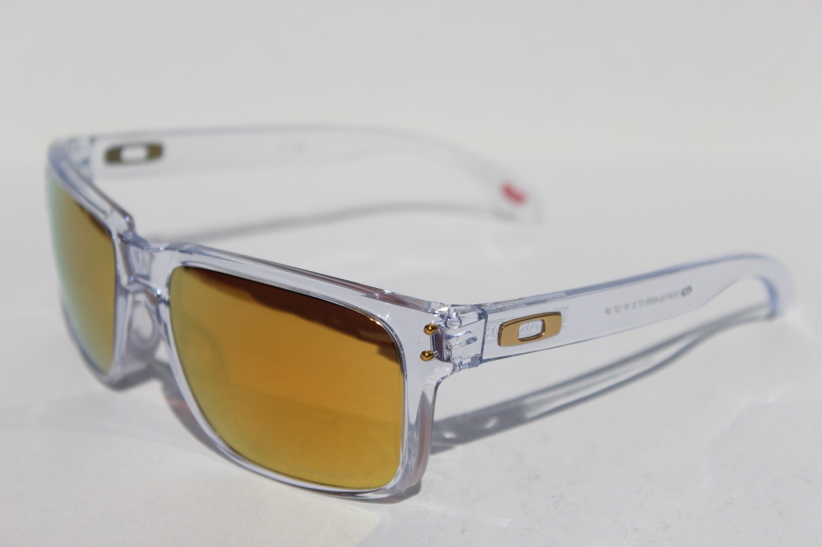 OAKLEY Holbrook POLARIZED Sunglasses Crystal Clear/Prizm 24K Gold OO9102-AD NEW