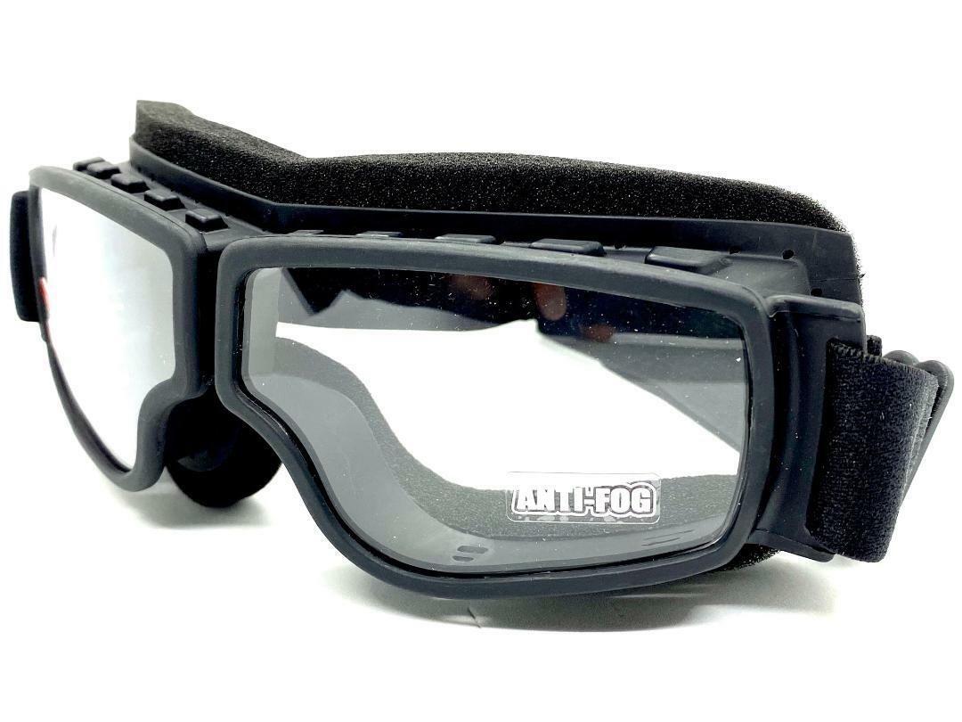 MOTORCYCLE Riding Padded Safety Protective GOGGLES Anti-Fog Lens Fit Over Helmet