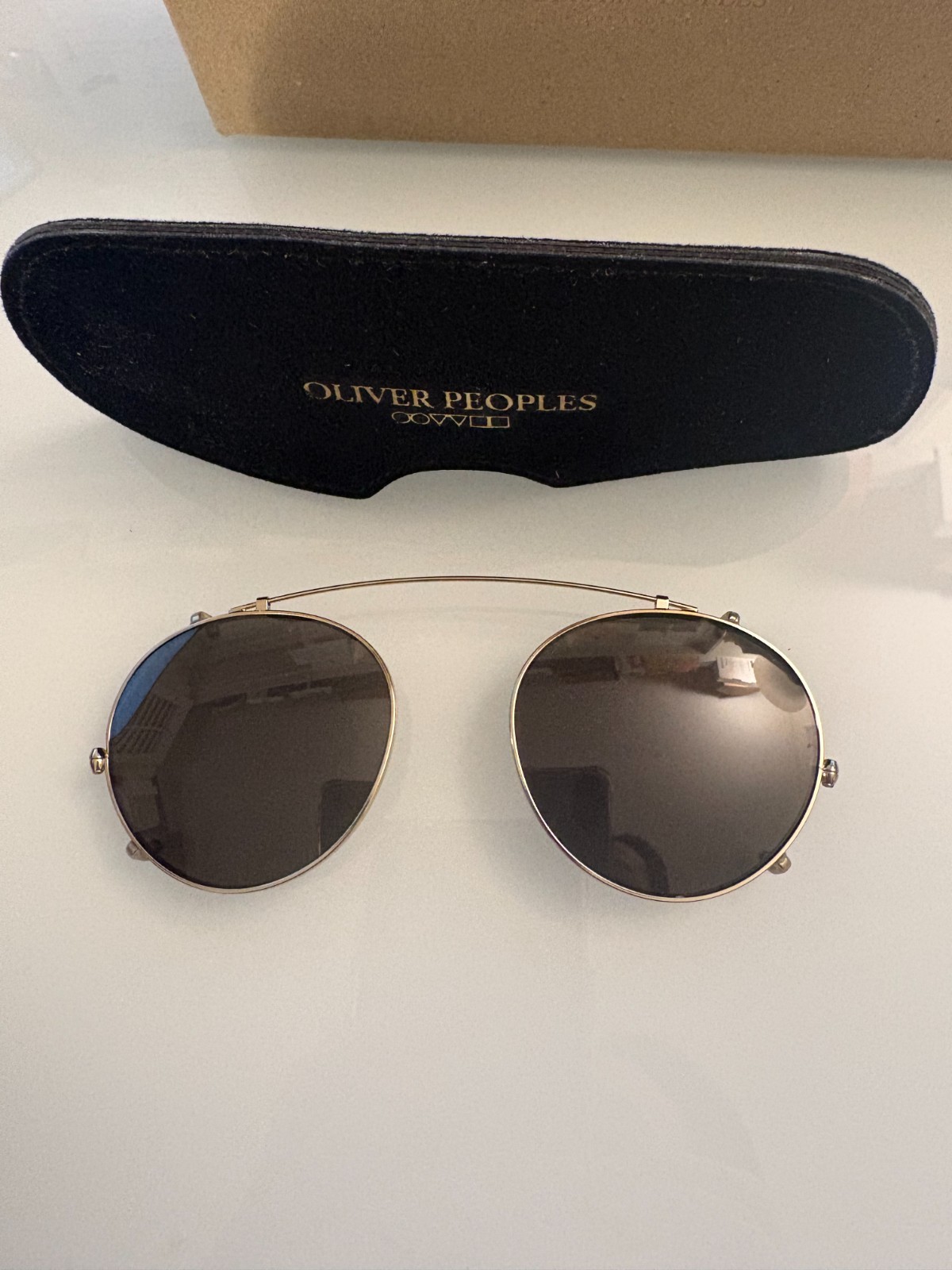 OLIVER PEOPLES TAKUMI TK-1 CLIP ON in Pewter/ Blue MSRP$277 clip on only