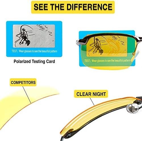 Night Driving Glasses anti Glare Polarized with Stylish Case – Night Vision/ Tac