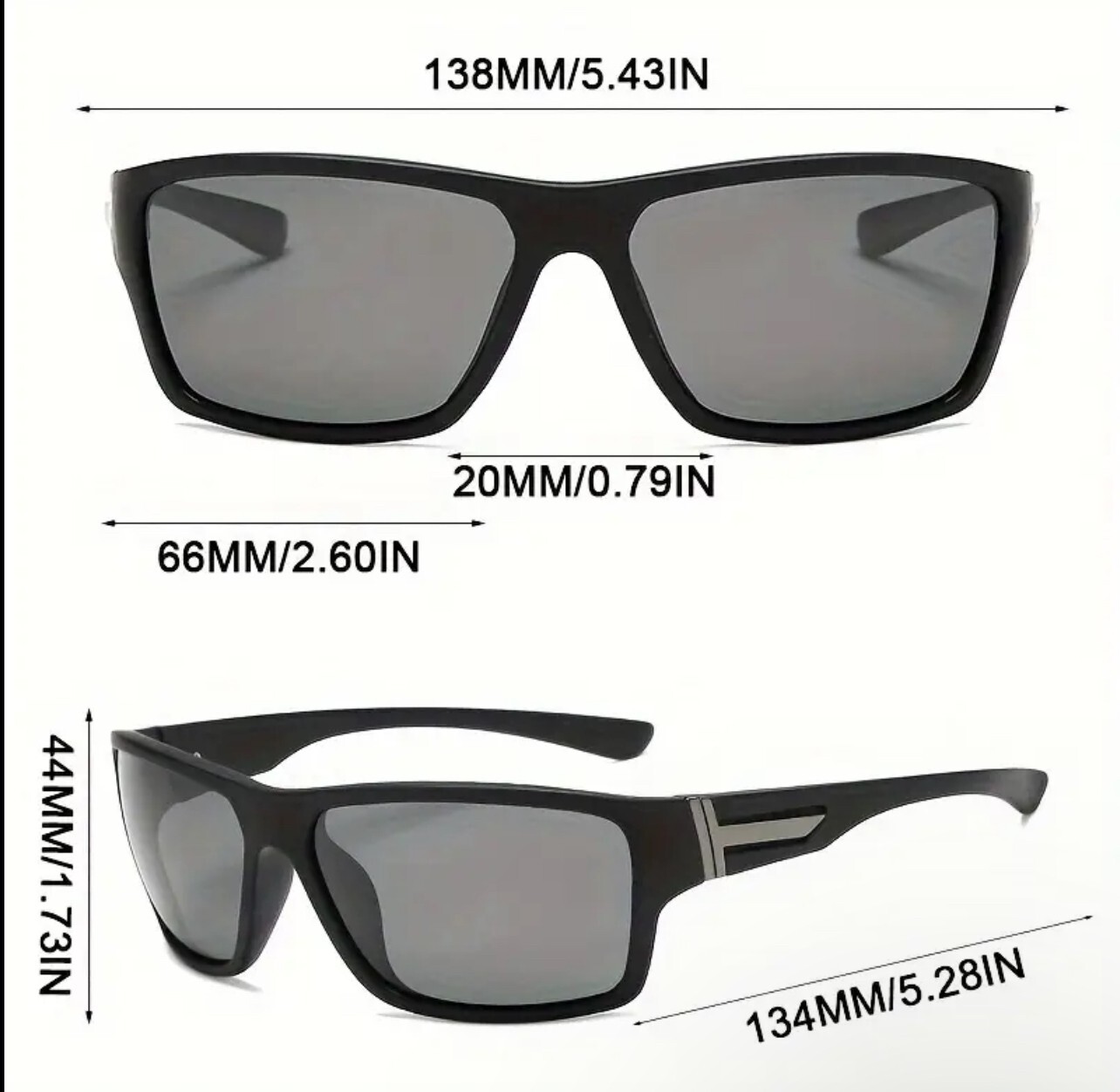 Polarized Sunglasses Men Outdoor Sports Driving Fishing Trendy Shade Wrap Around