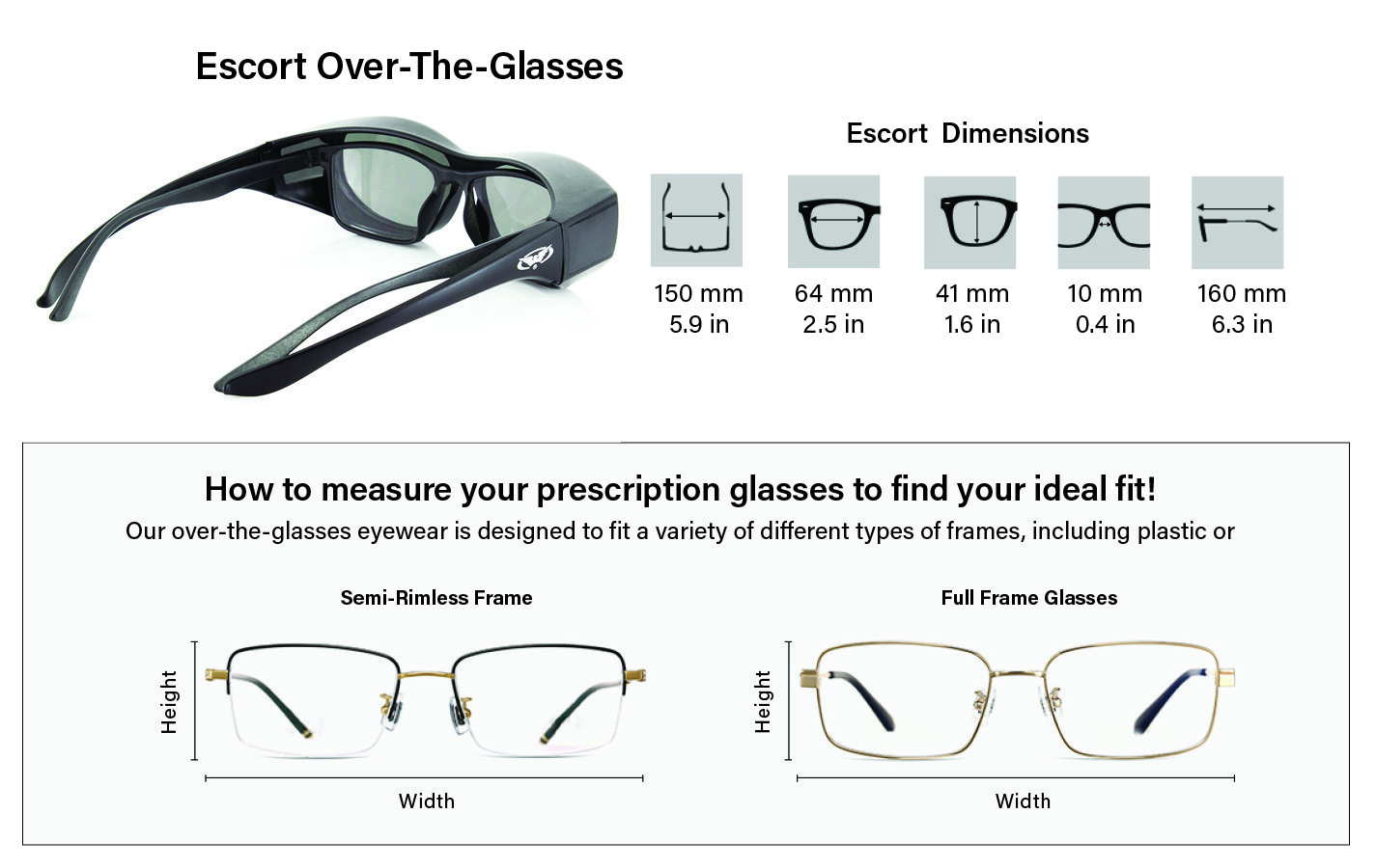 Fit Over Glasses Sunglasses with Dark Tinted Lenses Safety Eyewear