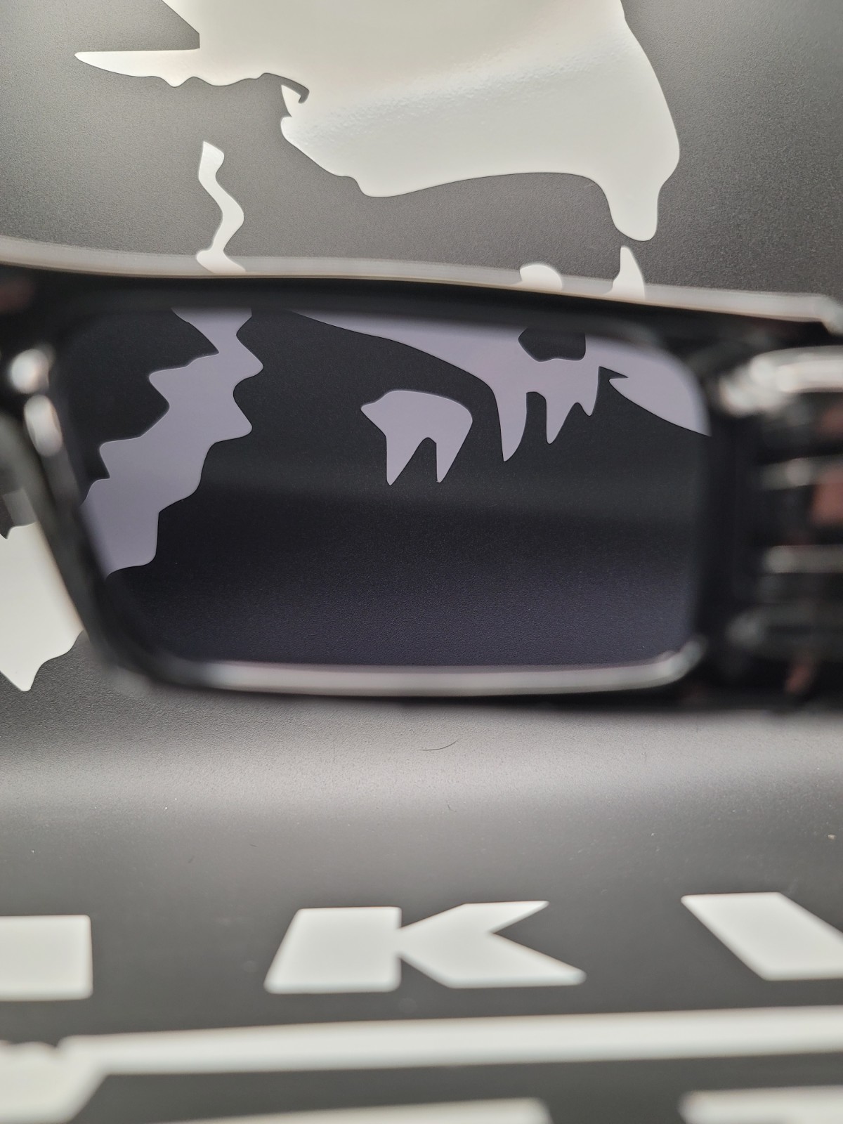 Custom Oakley Gascan Sunglasses, Gloss Black Frame, Blue Iridium Lens, Blue Icon