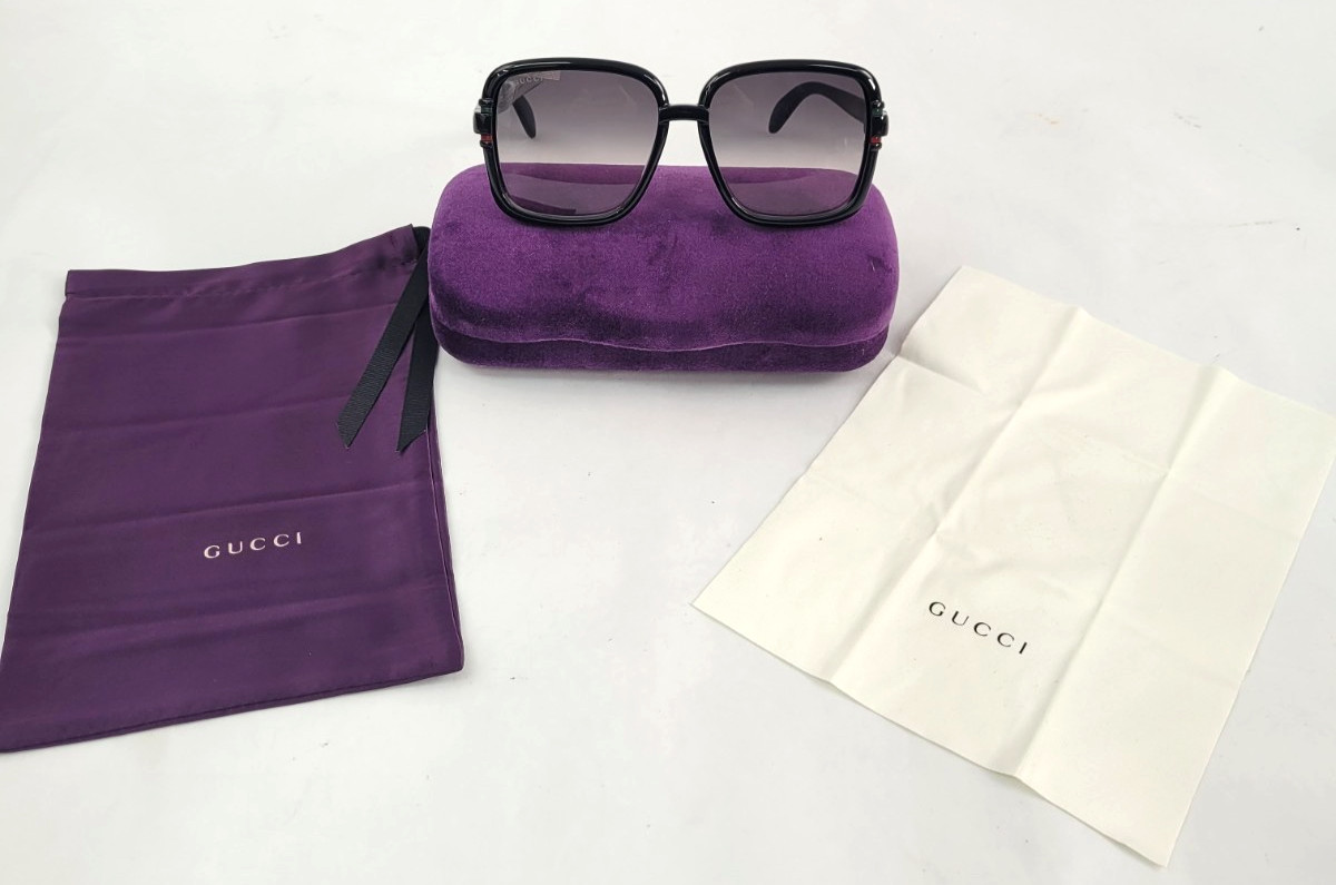 NWT Gucci GG1066S 001 59-16-140mm Sunglasses Black/Black/Gray