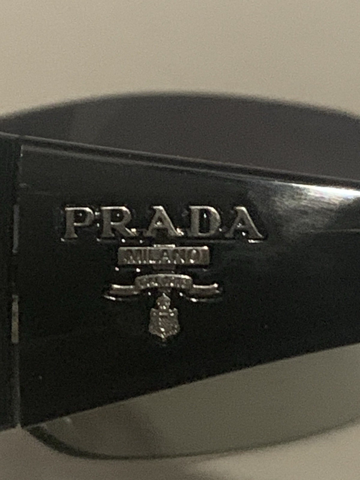 Authentic Prada SPR22M 1AB-3M1 Black Shield Sunglasses w/ Original Case & Cloth