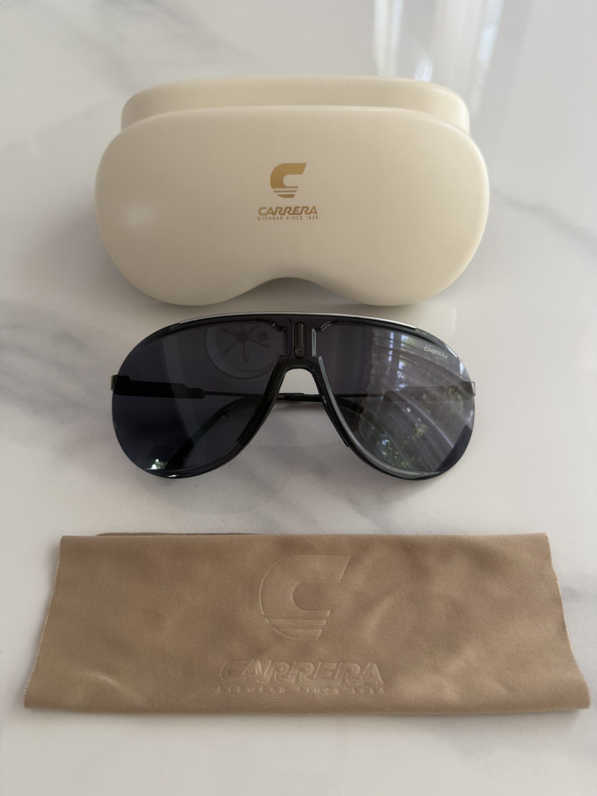 Carrera Speedchampion 8072K Shield Sunglasses Black Gray Lens w/Case #160