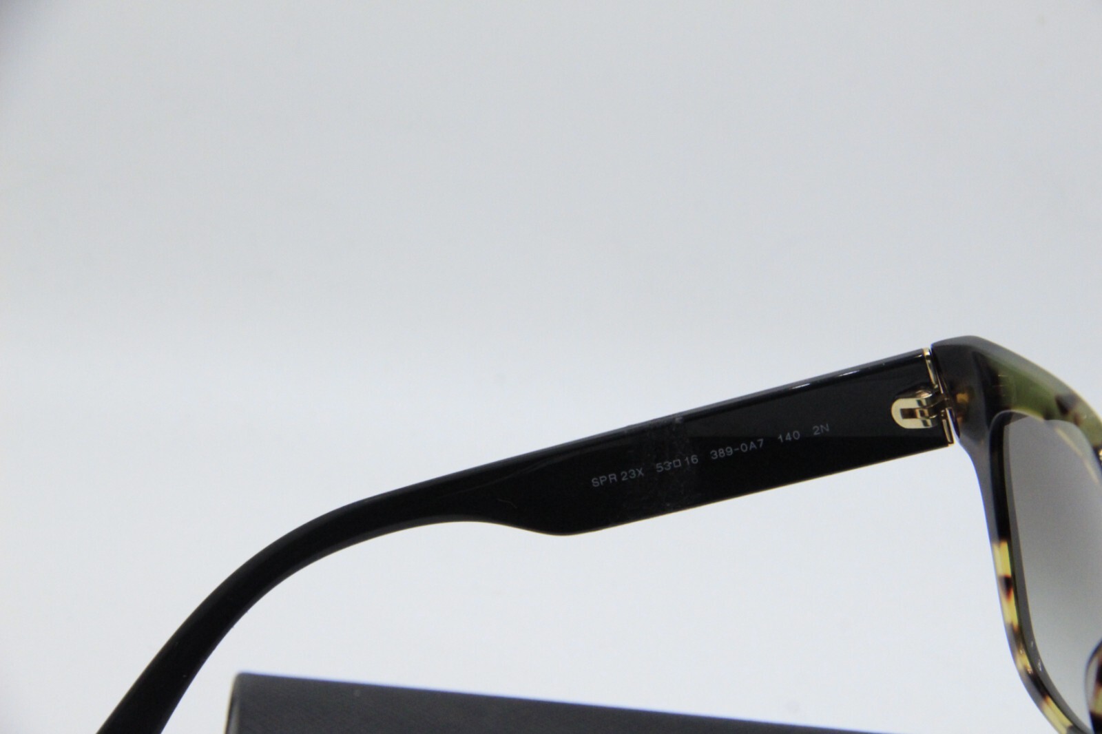 NEW PRADA SPR 23X 389-0A7 BLACK HAVANA GREN AUTHENTIC SUNGLASSES W/CASE 53-16