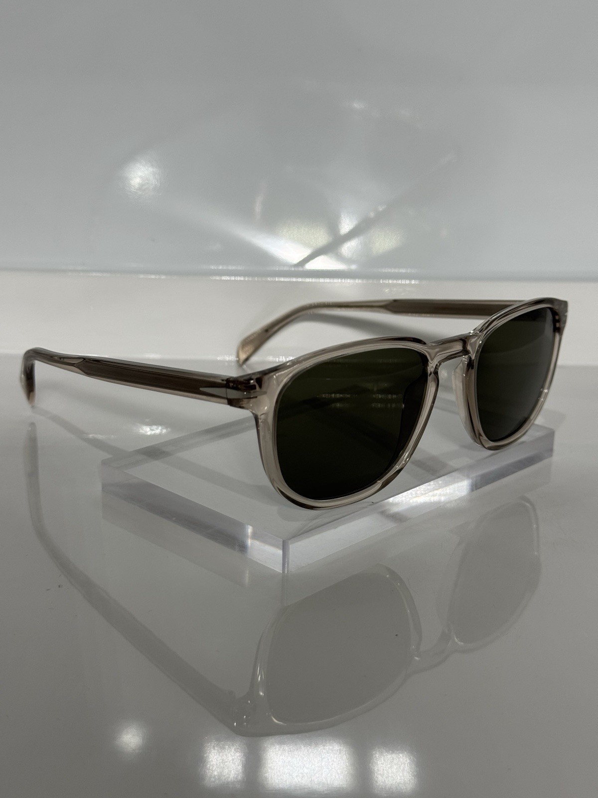 David Beckham 1070S Crystal Mud Acetate Green Tint Unisex Sunglasses