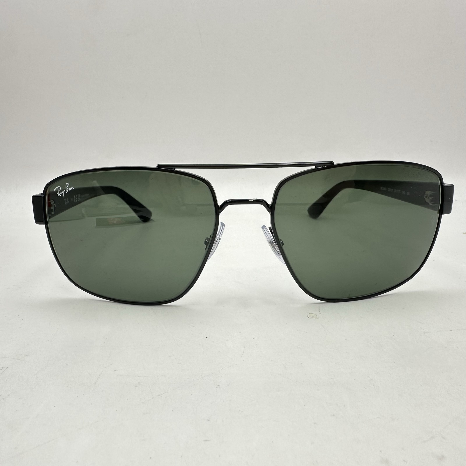 Ray Ban Mens Irregular Aviator Double Bridge Sunglasses RB3663 Black/Green