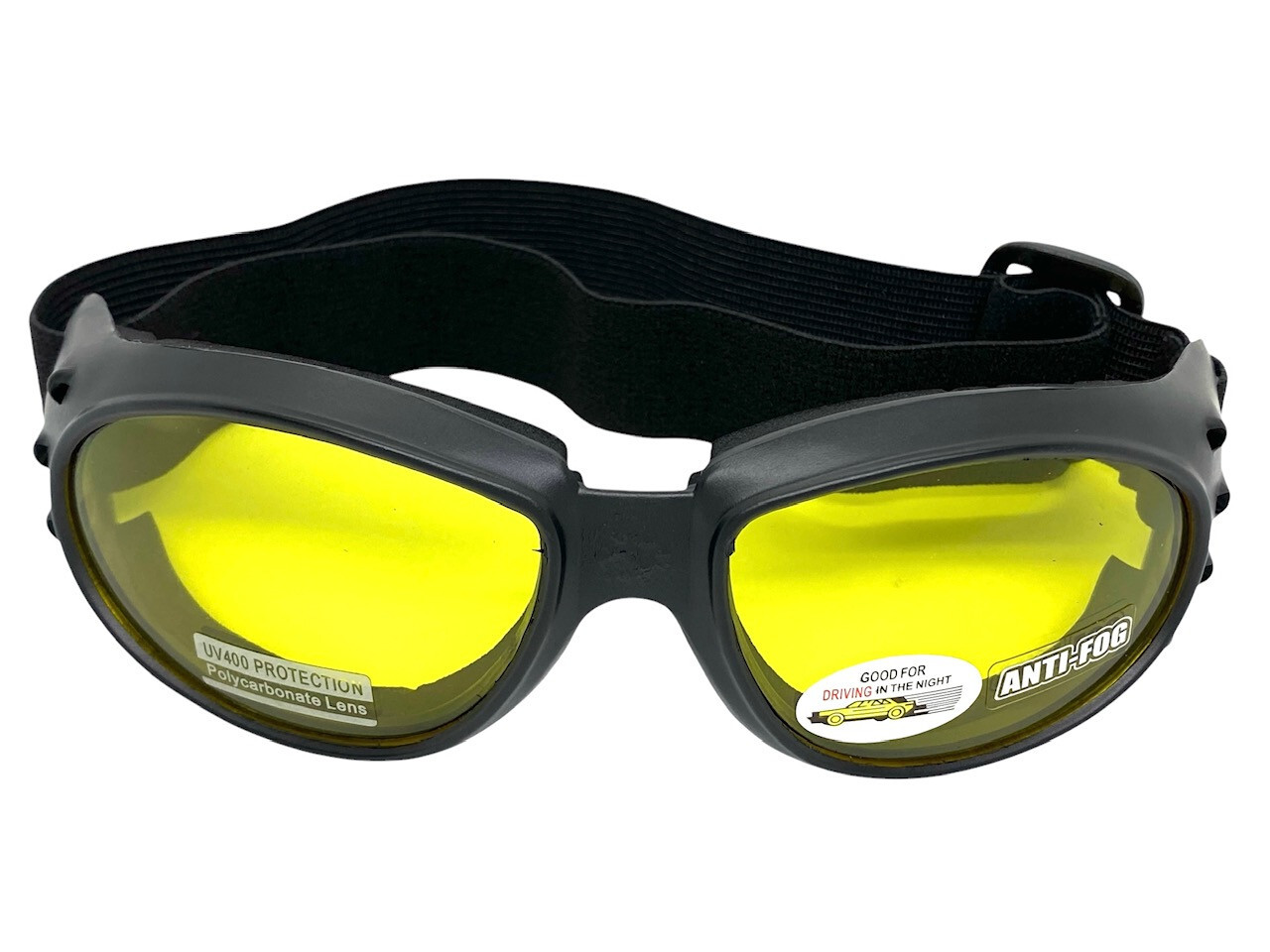 Men’s MOTORCYCLE Biker Day or Night Riding Padded Safety GOGGLES Anti Fog Lens