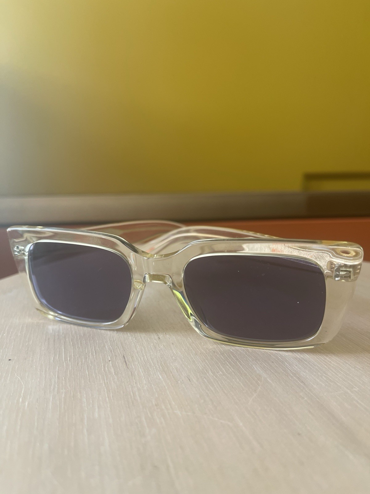 Garrett Leight California Sunglasses crystal frame purple lens GL3090 new