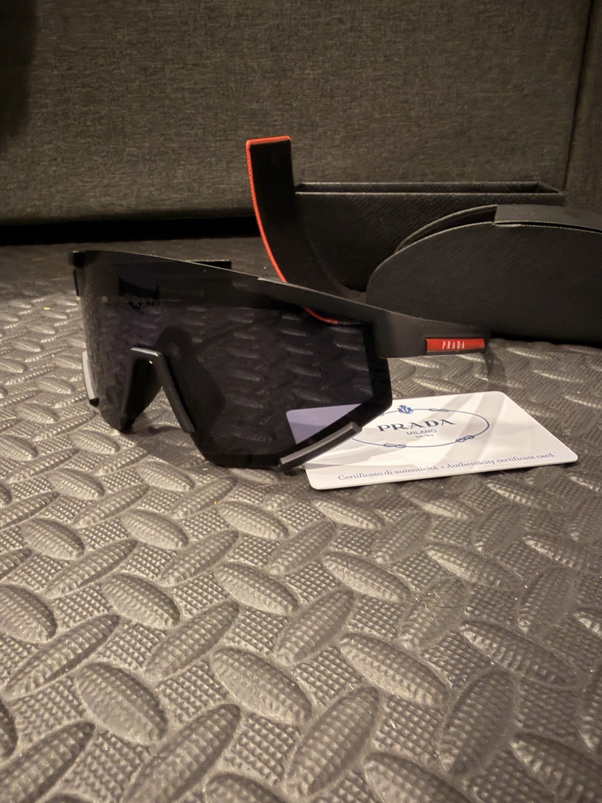 Prada Linea Rossa SPS 04WS Rubber Black/Dark Grey Men’s Sunglasses