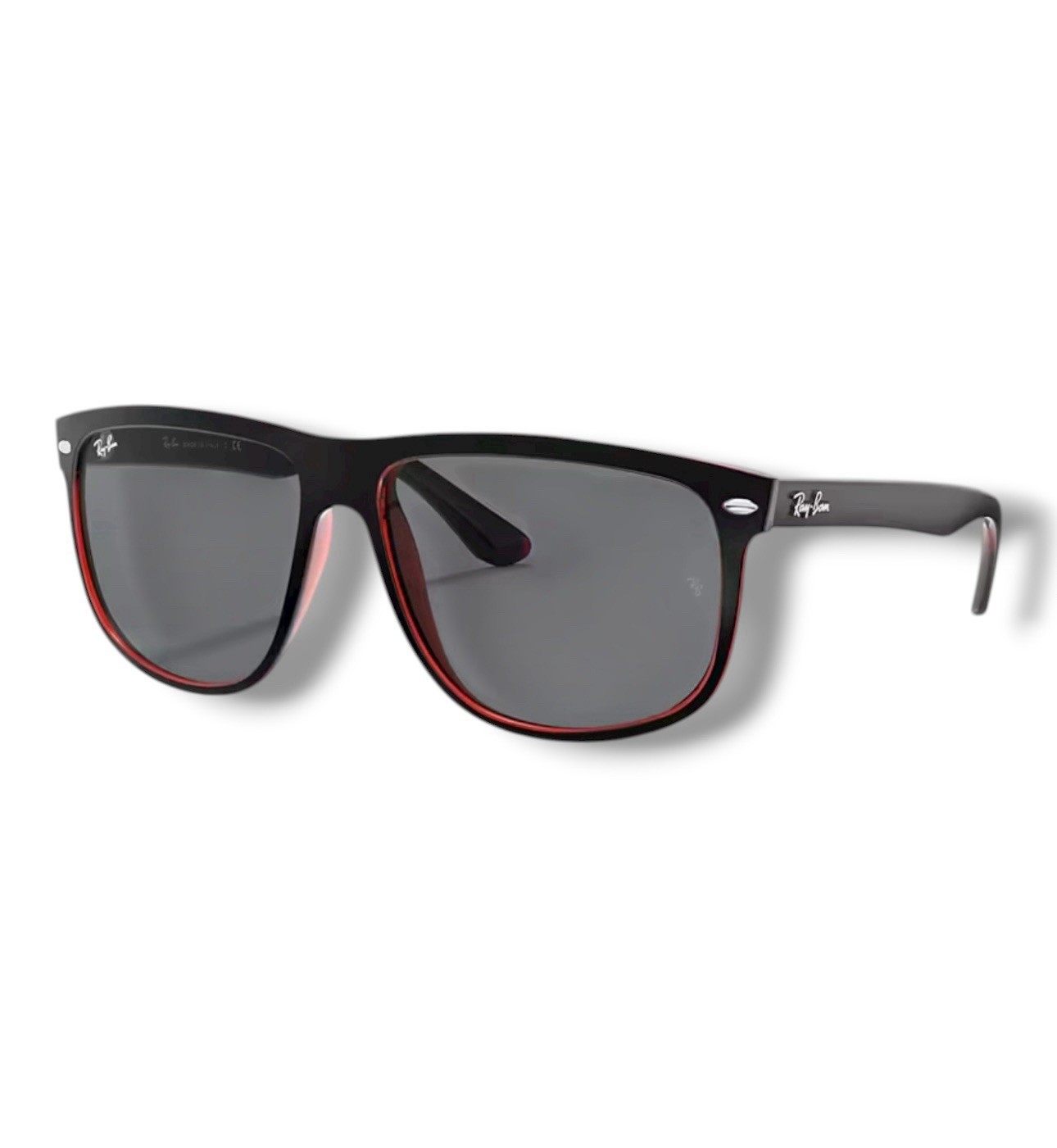 Ray Ban RB4147 617/187 Boyfriend Matte Black Solid Gray Sunglasses 60-15mm