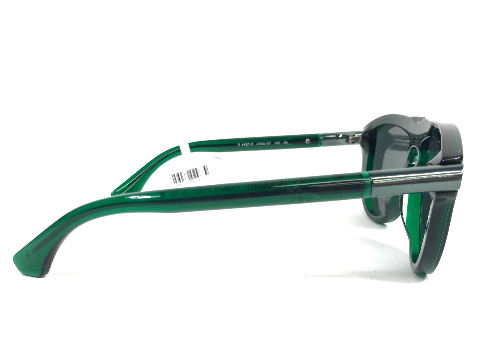 Burberry Sunglasses B4427-F 4104/87 Green Irregular Frames with Dark Grey Lenses