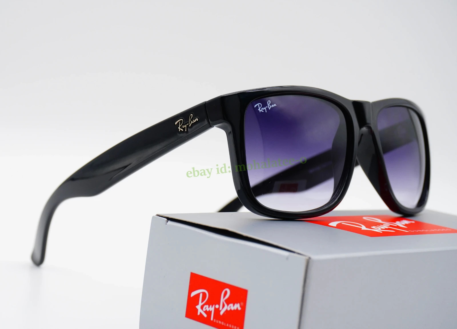 Ray-Ban Justin RB4165 Classic Sunglasses 54mm Matte Black Gray Gradient UV
