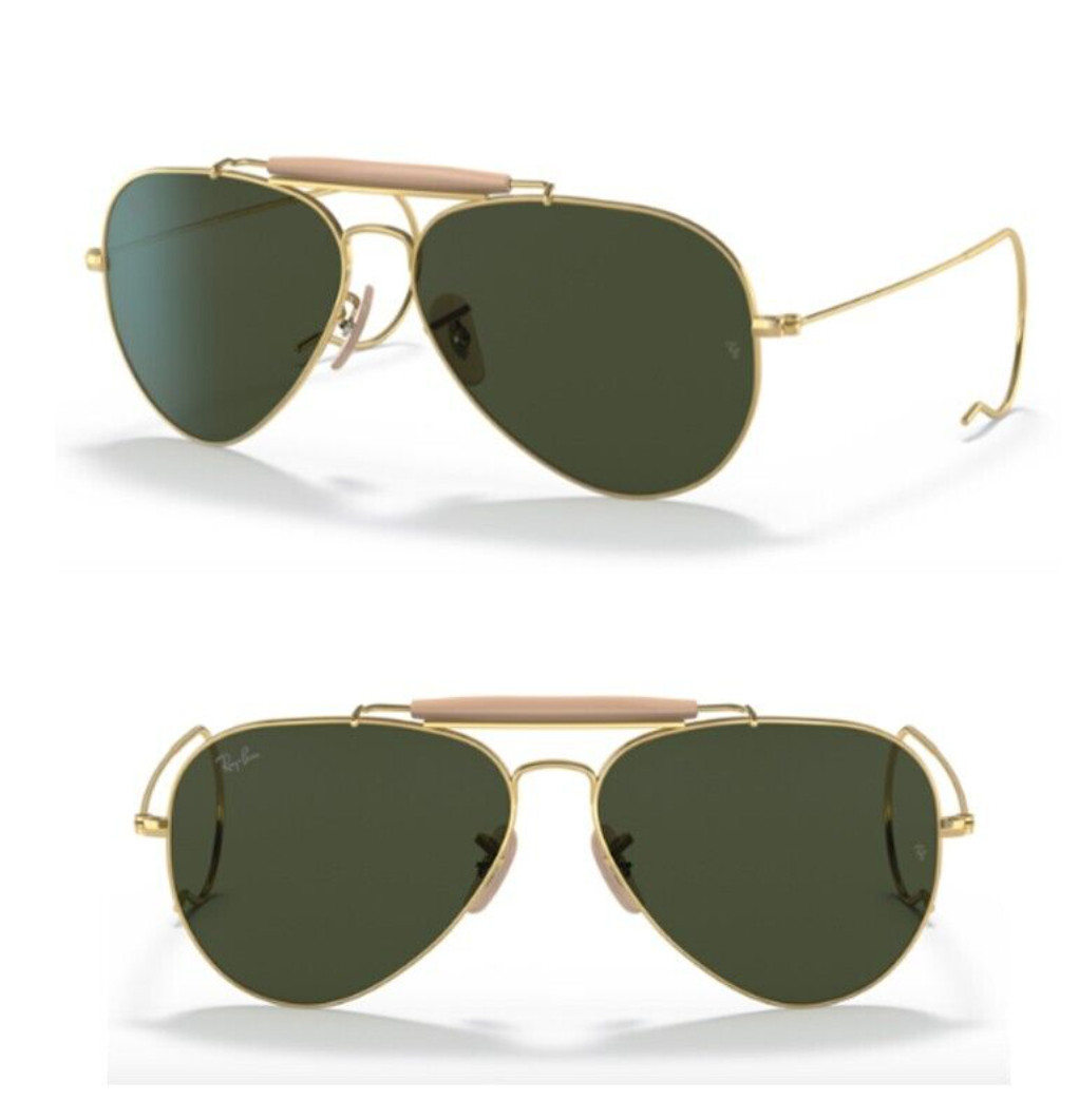New Ray-Ban OUTDOORSMAN Sunglasses RB 3030 W3402 58-14 Gold Frame Cable Temples