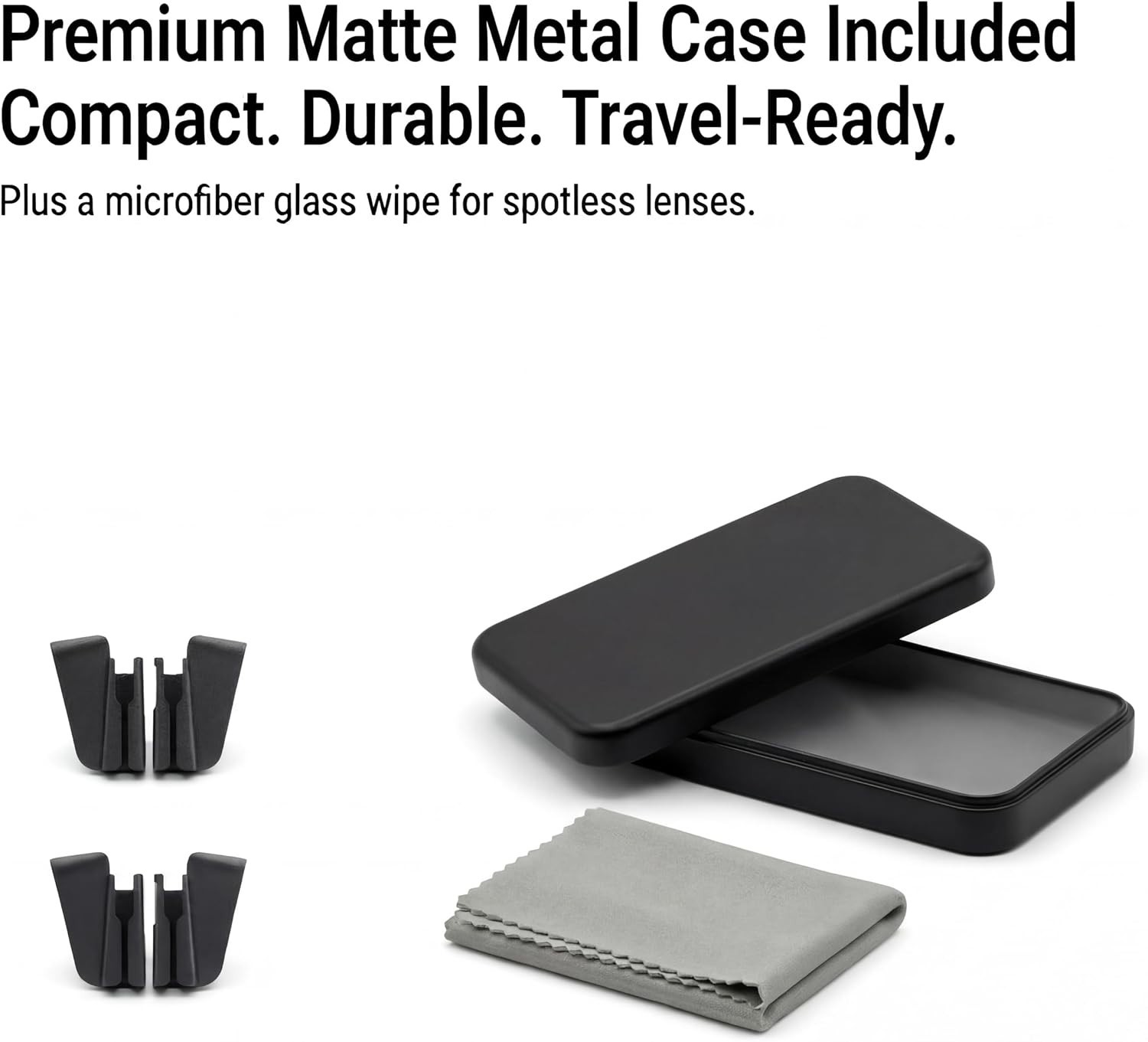 2 Pairs Silicone Side Shields for Glasses | ONLY One Size, Matte Black