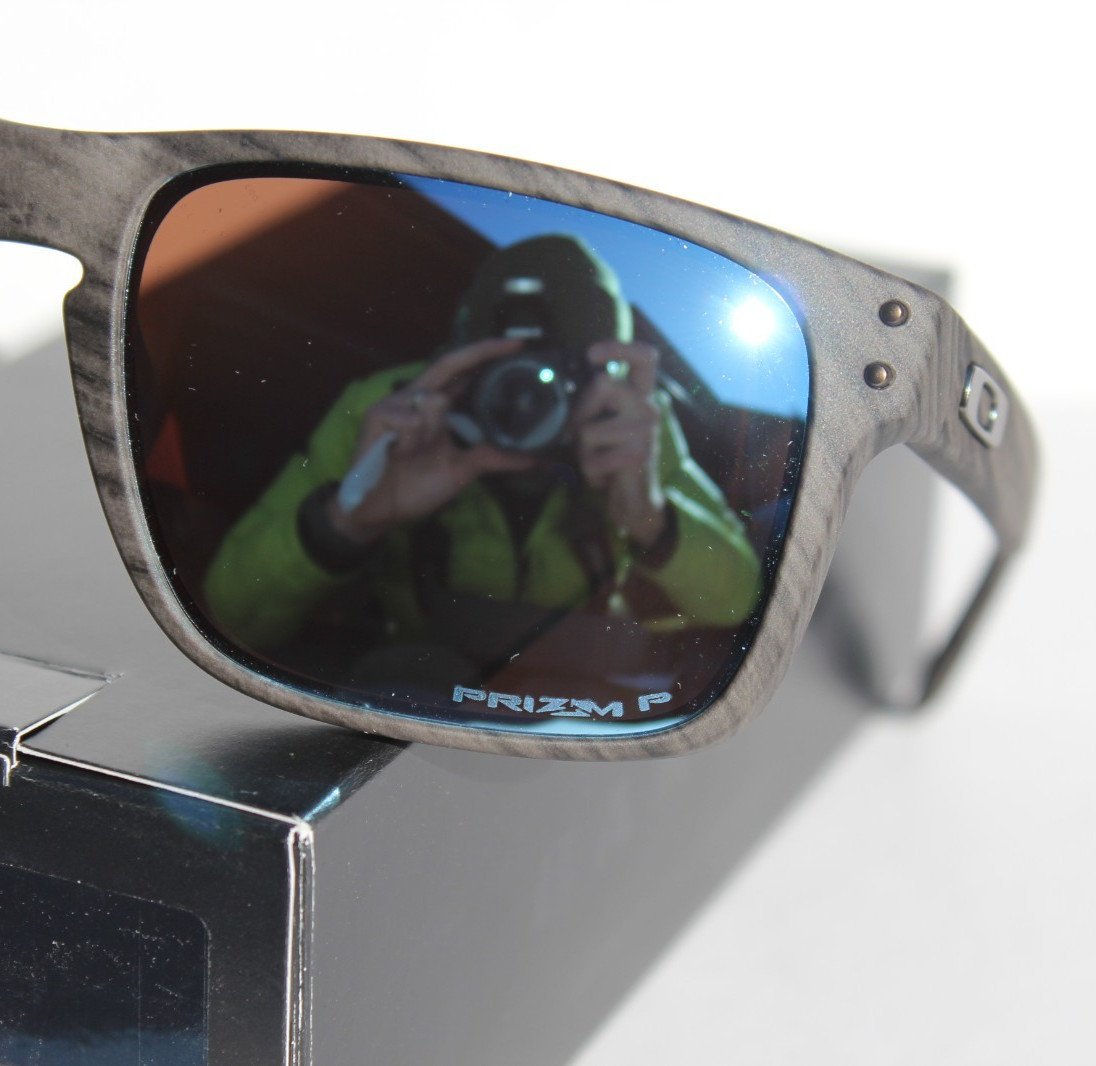 OAKLEY Holbrook POLARIZED Sunglasses Woodgrain/Prizm Deep Water OO9102-J9 NEW