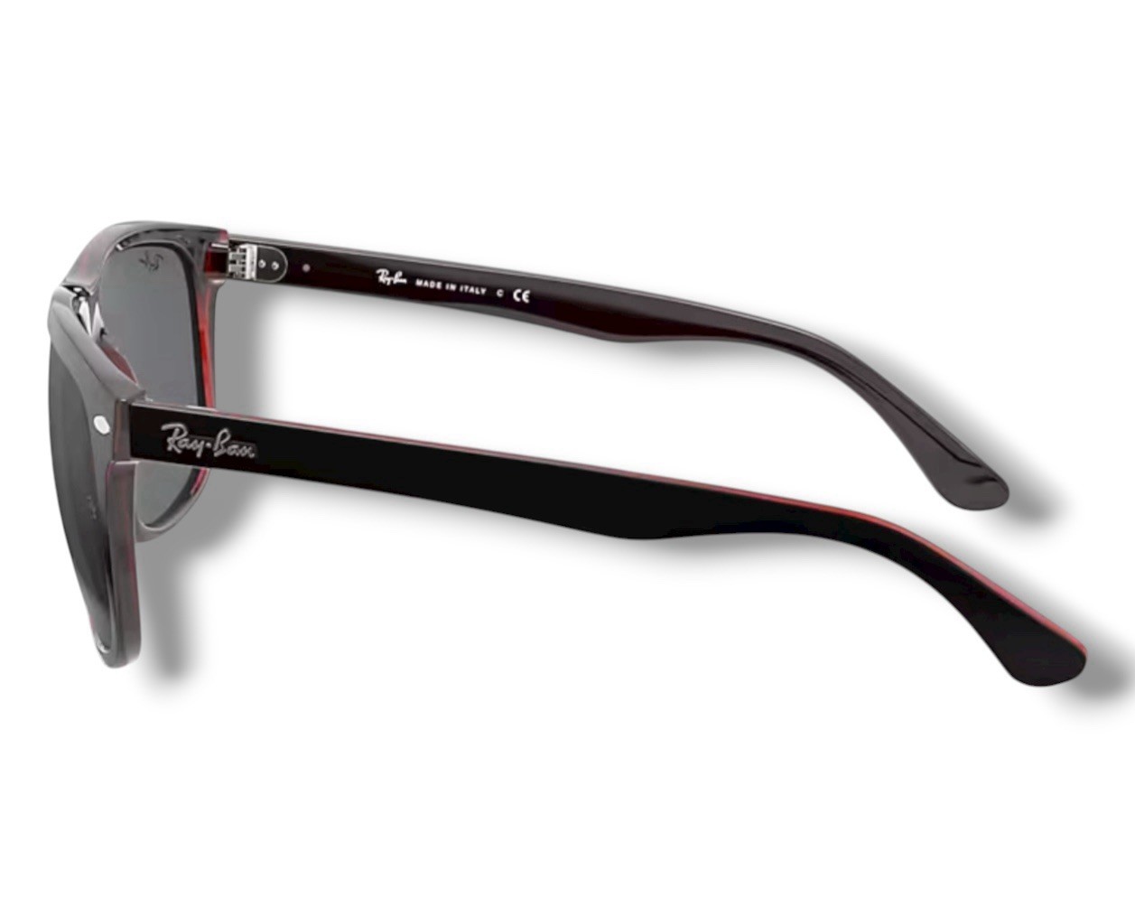 Ray Ban RB4147 617/187 Boyfriend Matte Black Solid Gray Sunglasses 60-15mm