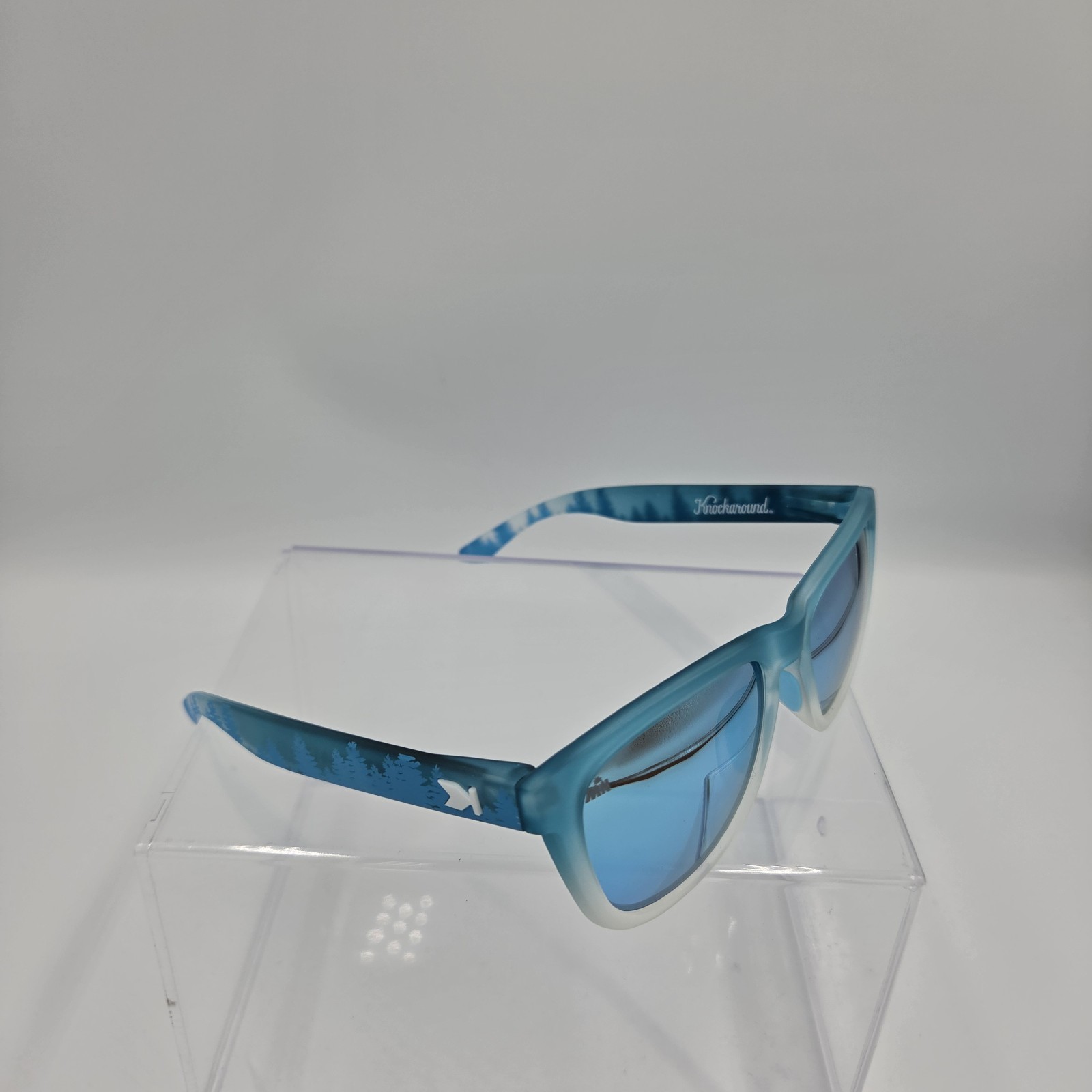 Knockaround #JUSTSHOWUP Limited Edition Forest Print Blue Mirror Sunglasses NEW