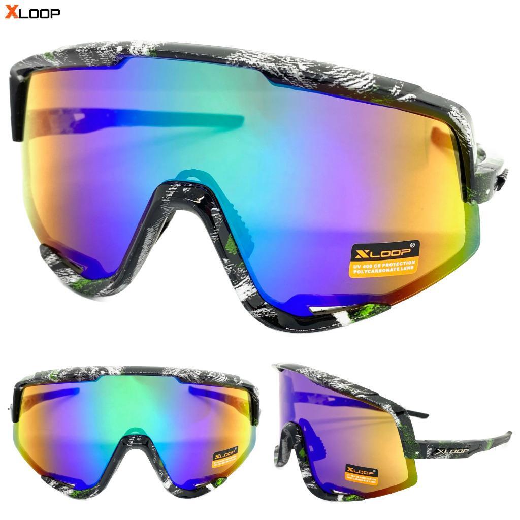OVERSIZED Retro SPORTS WRAP AROUND Biker Cycling Shield SUNGLASSES Huge Frame C2
