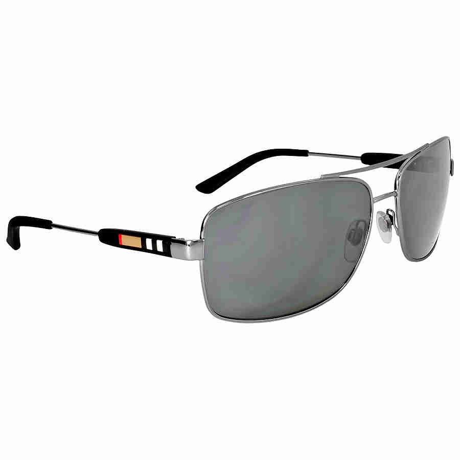 Burberry Grey Rectangular Men’s Sunglasses BE3074 100387 63 BE3074 100387 63