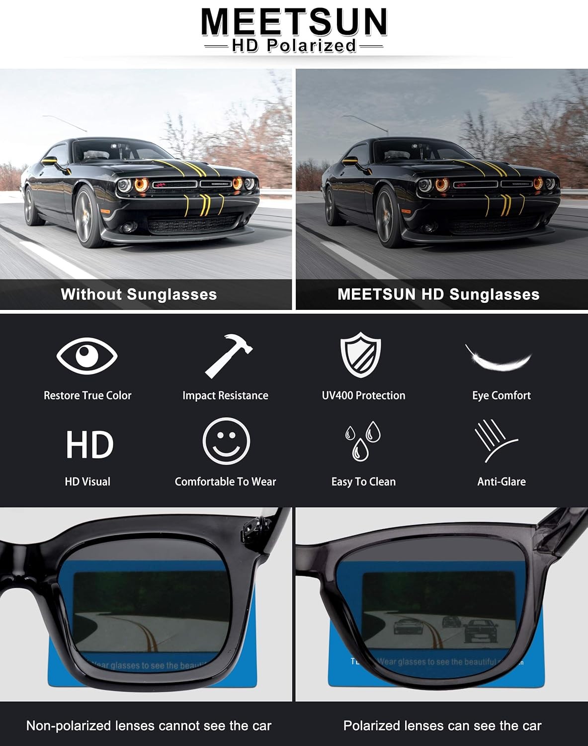Polarized Sunglasses for Men Women Retro Vintage Classic Designer Style