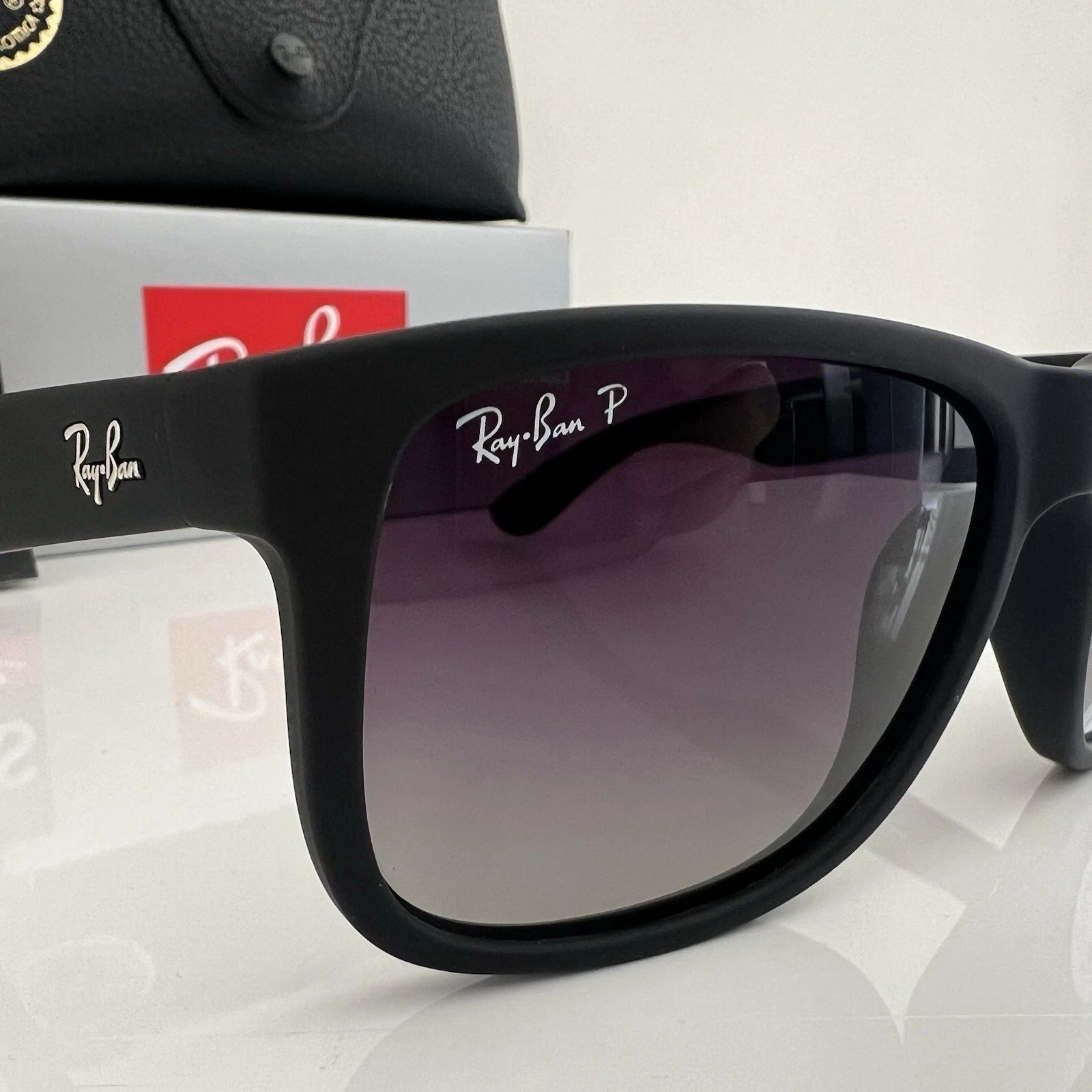 Ray-Ban RB4165 622/T3 Justin Polarized Sunglasses Grey Classic Frame 54mm
