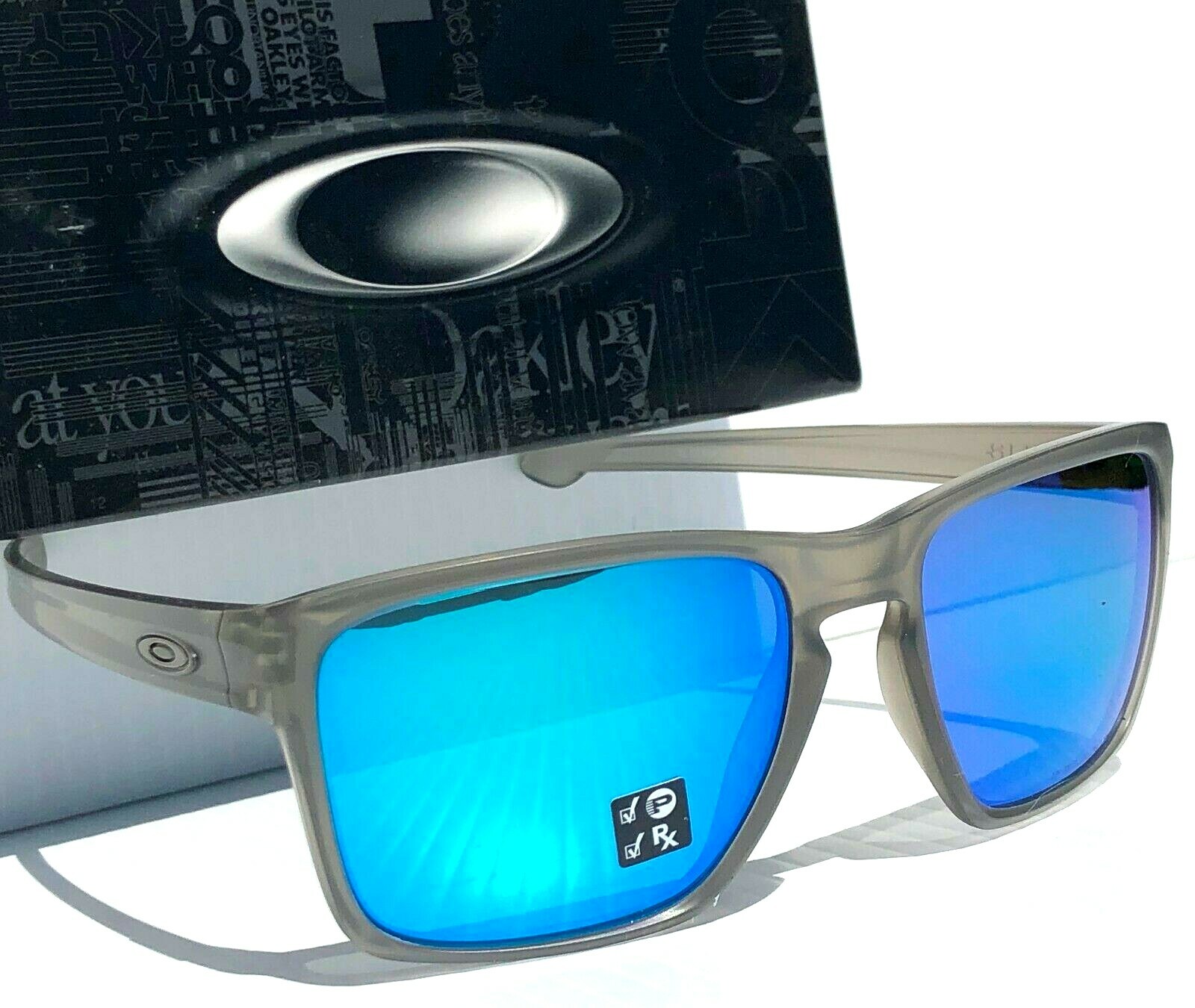NEW* Oakley SLIVER XL Matte Grey Ink POLARIZED Sapphire Iridium Sunglass 9341-03
