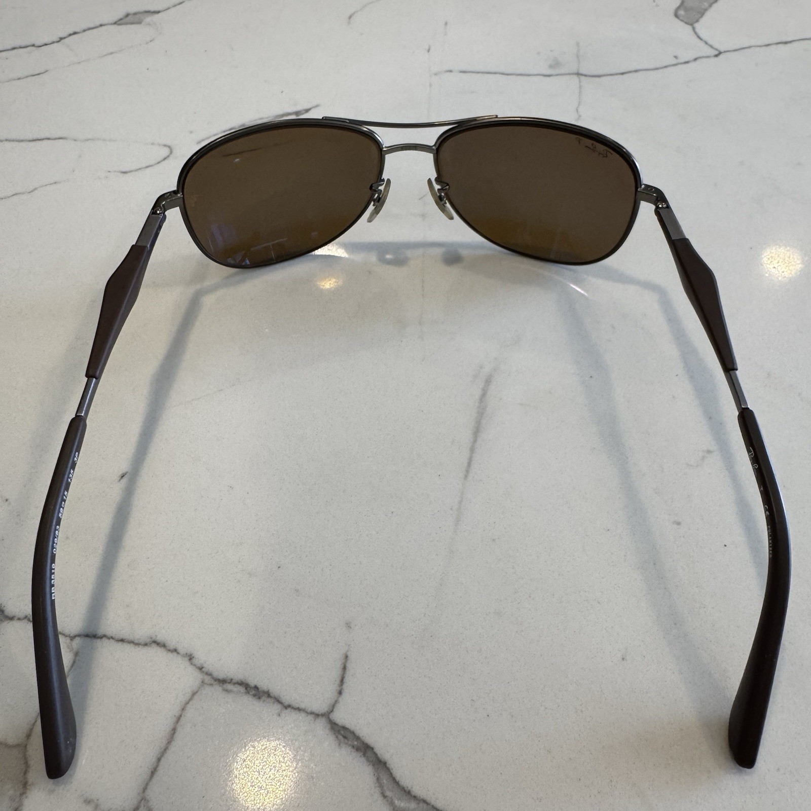 Ray Ban 59mm Matte Gunmetal POLARIZED Brown Lens Sunglass RB3519 029/83