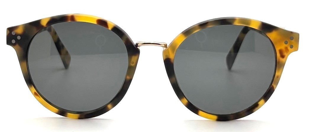 Cadillac Sunglasses Retro P3 Shape Matte Tortoise Acetate & Metal Bridge 1624 C3