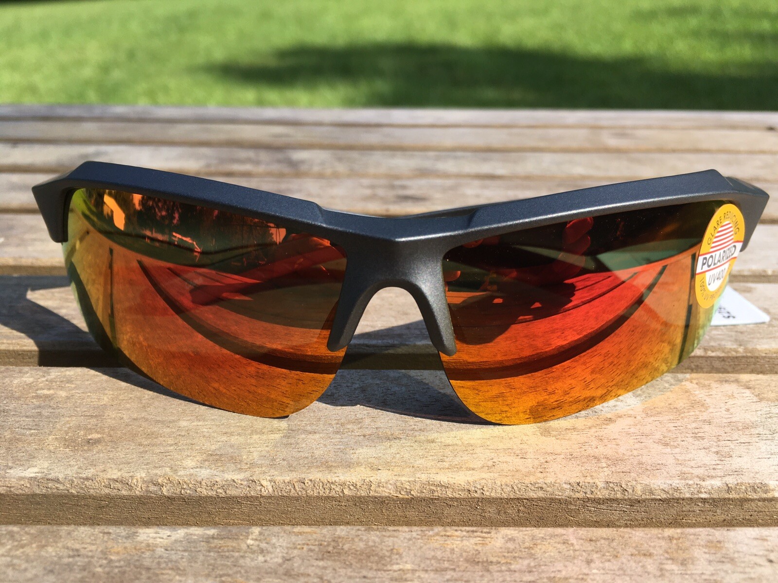 Maxx 8 HD Sunglasses Polarized Matte Gunmetal Mirrored Red Smoke lens 57584