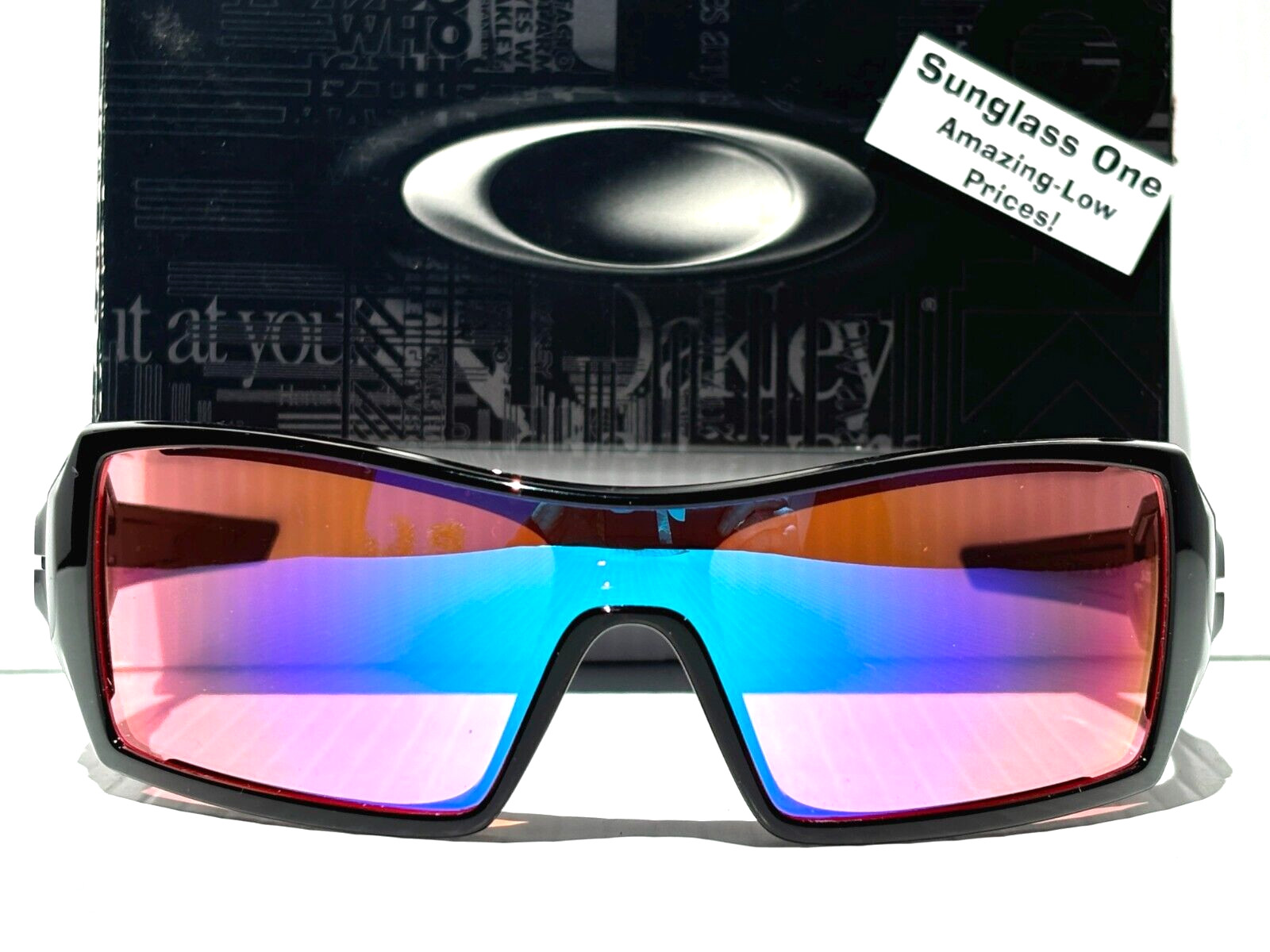 NEW Oakley OIL RIG Polished Black POLARIZED Galaxy HD Pink Lens Sunglass 9081