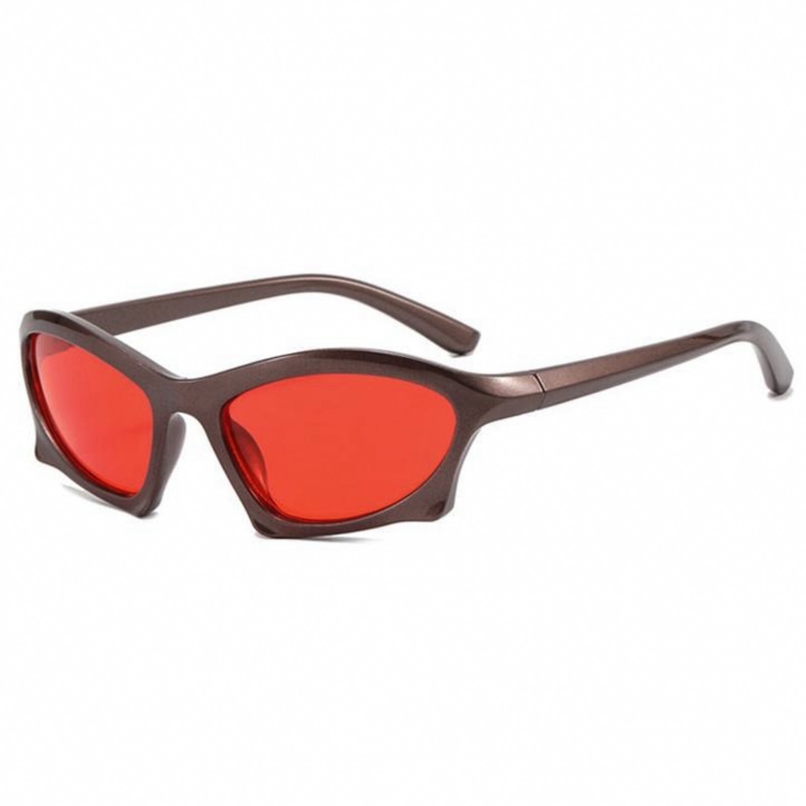 Cool Sport Trendy Wrap Around Fashion Red Bat Shades Rave Men Women Sunglasses