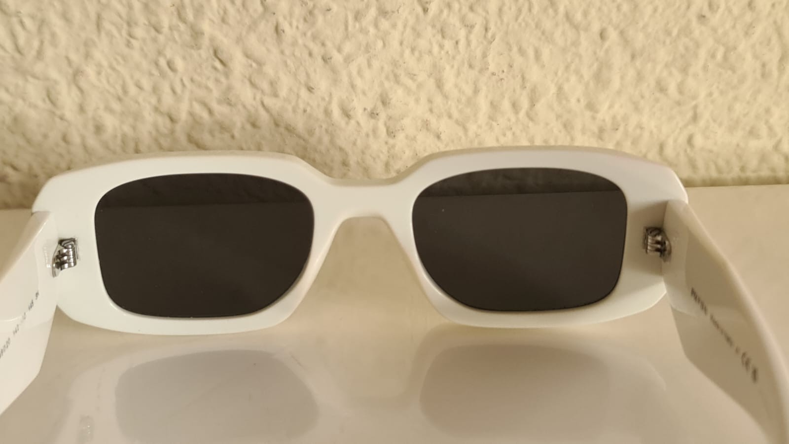 Prada Symbole SPR17W White Acetate Sunglasses Oversized Grey Lenses 49-20-145