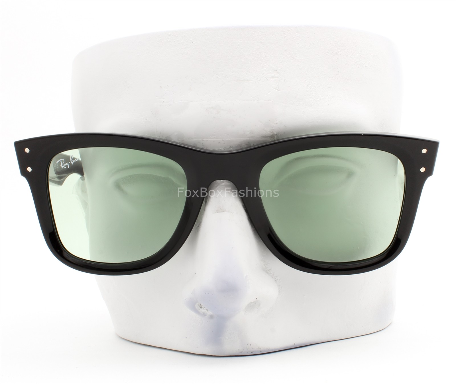 Ray-Ban Wayfarer Reverse Sunglasses RBR0502S Shiny Black Light Green 50mm w/case