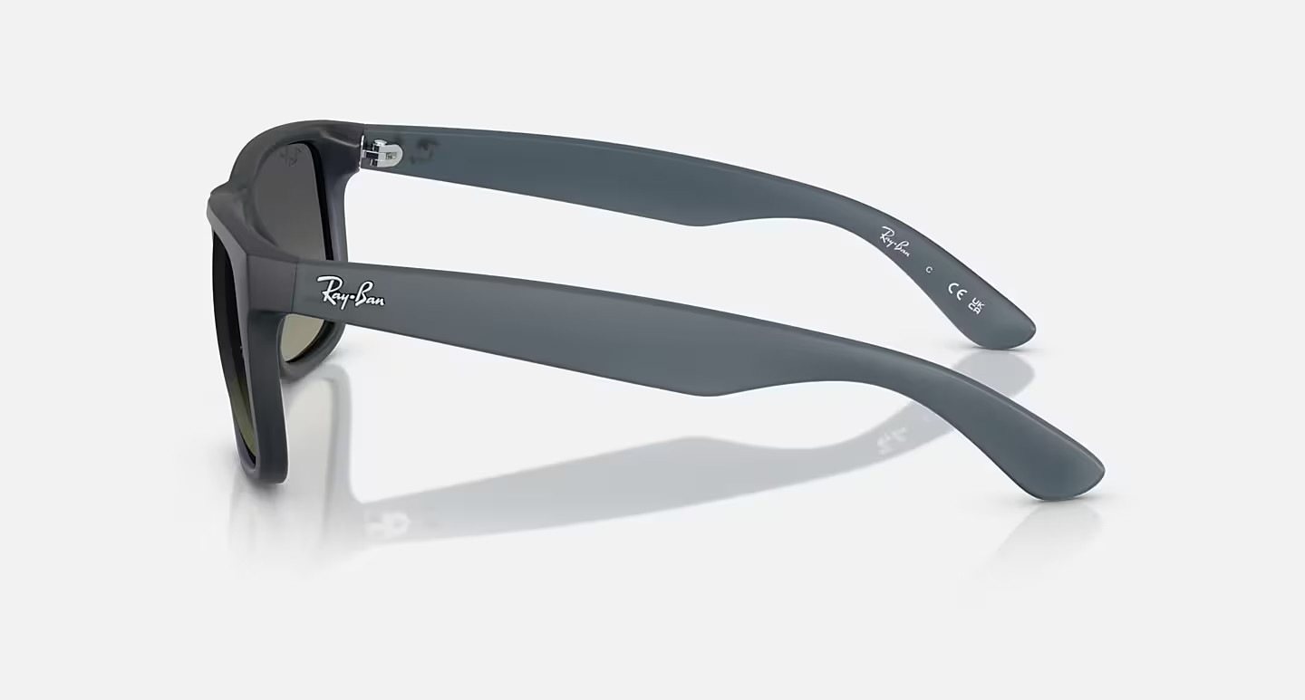 RAY-BAN JUSTIN CLASSIC – RUBBER BLUE W/GRADIENT GREY SIZE 55 – 0rb4165