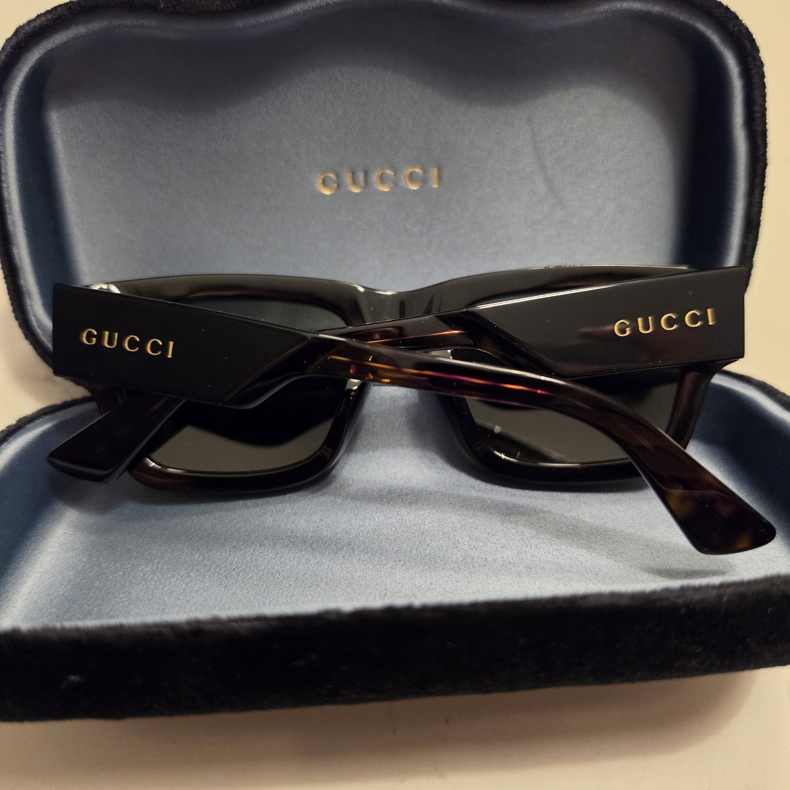 GUCCI GG1668S 001 Black Grey Havana Men’s Medium 52 mm Sunglasses